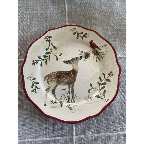 Better Homes & Gardens Heritage Collection Plate Holiday Christmas Deer - Picture 1 of 7